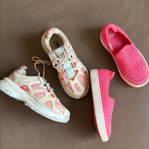 UGG Pink and Cream Kids Sneakers